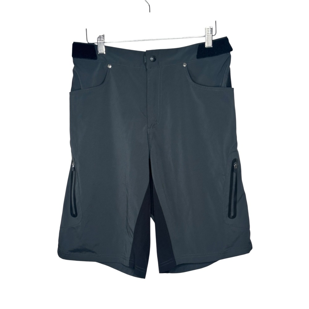Zoic Ether Mountain Bike Shorts Large Gray Recycled Stretch MTB Cycling Trail